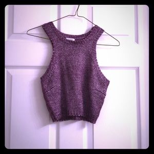 Purple knitted crop top